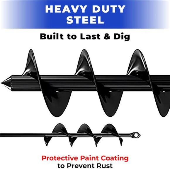 Drill Bit for Planting – 1.6 x 16 Inch & 3.5 x 16 Inch set - Garden Spiral Drill - Picture 4 of 7